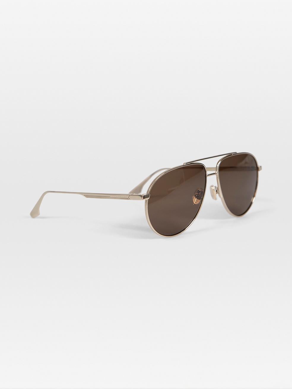 Grigio Victoria Beckham Khaki Aviator Frame Tinted Sunglasses in vendita