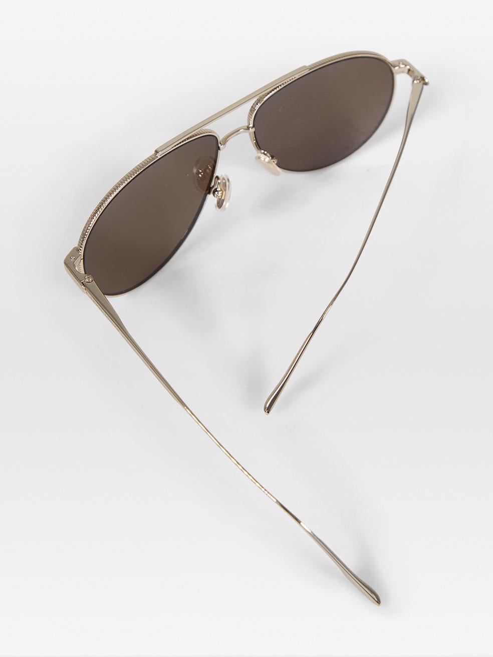 Victoria Beckham Khaki Aviator Frame Tinted Sunglasses in vendita 2
