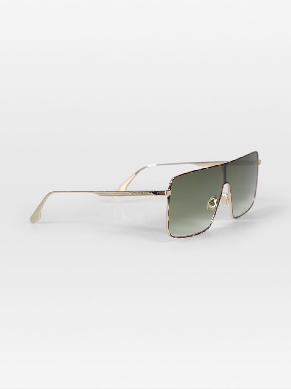 Gray Victoria Beckham Khaki Gradient Shield Sunglasses For Sale