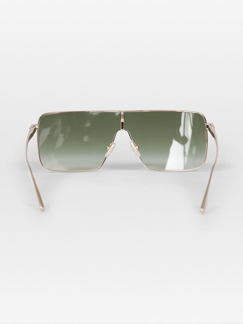 Victoria Beckham Khaki Gradient Shield Sunglasses In New Condition For Sale In London, GB