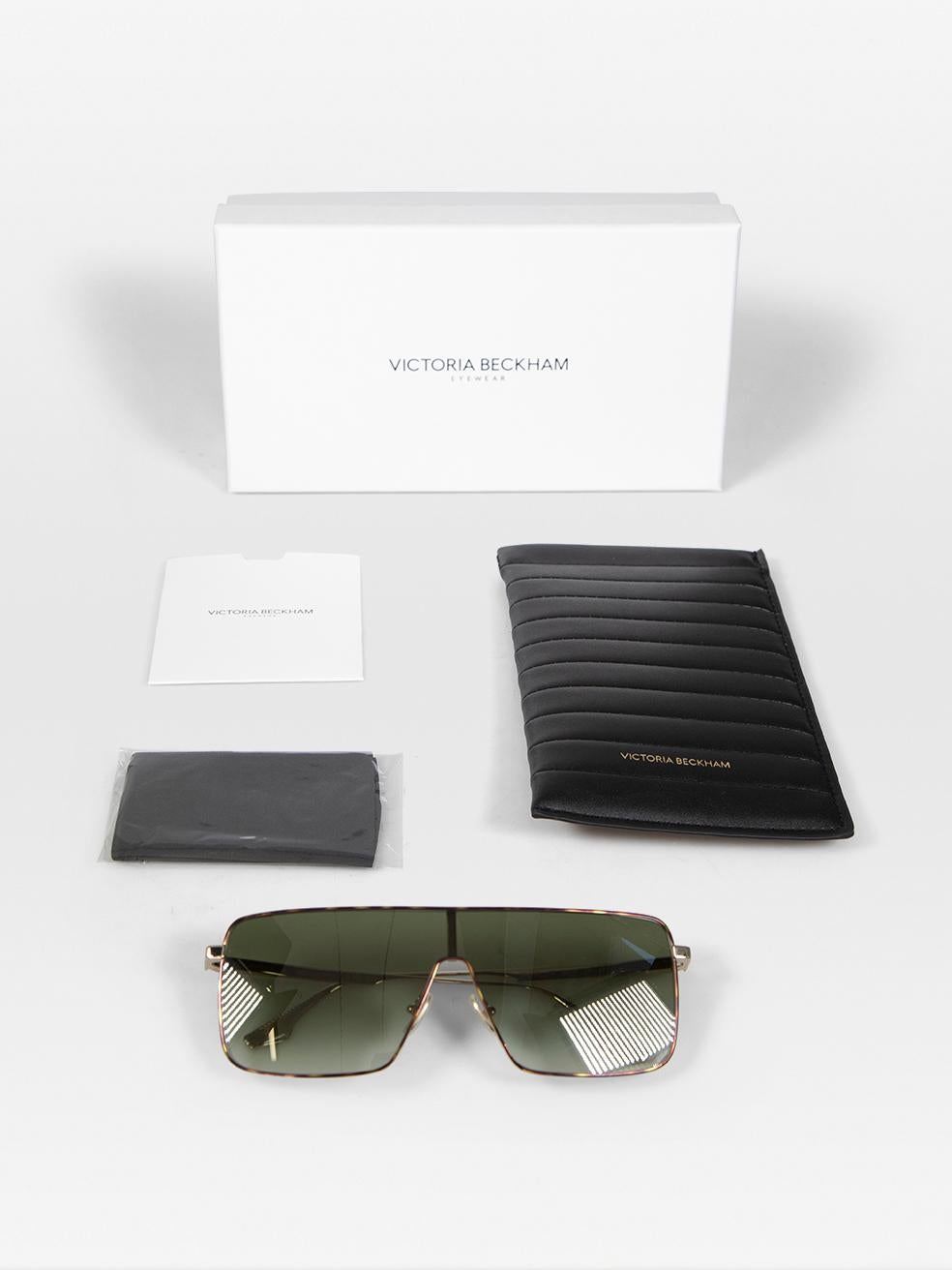 Victoria Beckham Khaki Gradient Shield Sunglasses For Sale 4