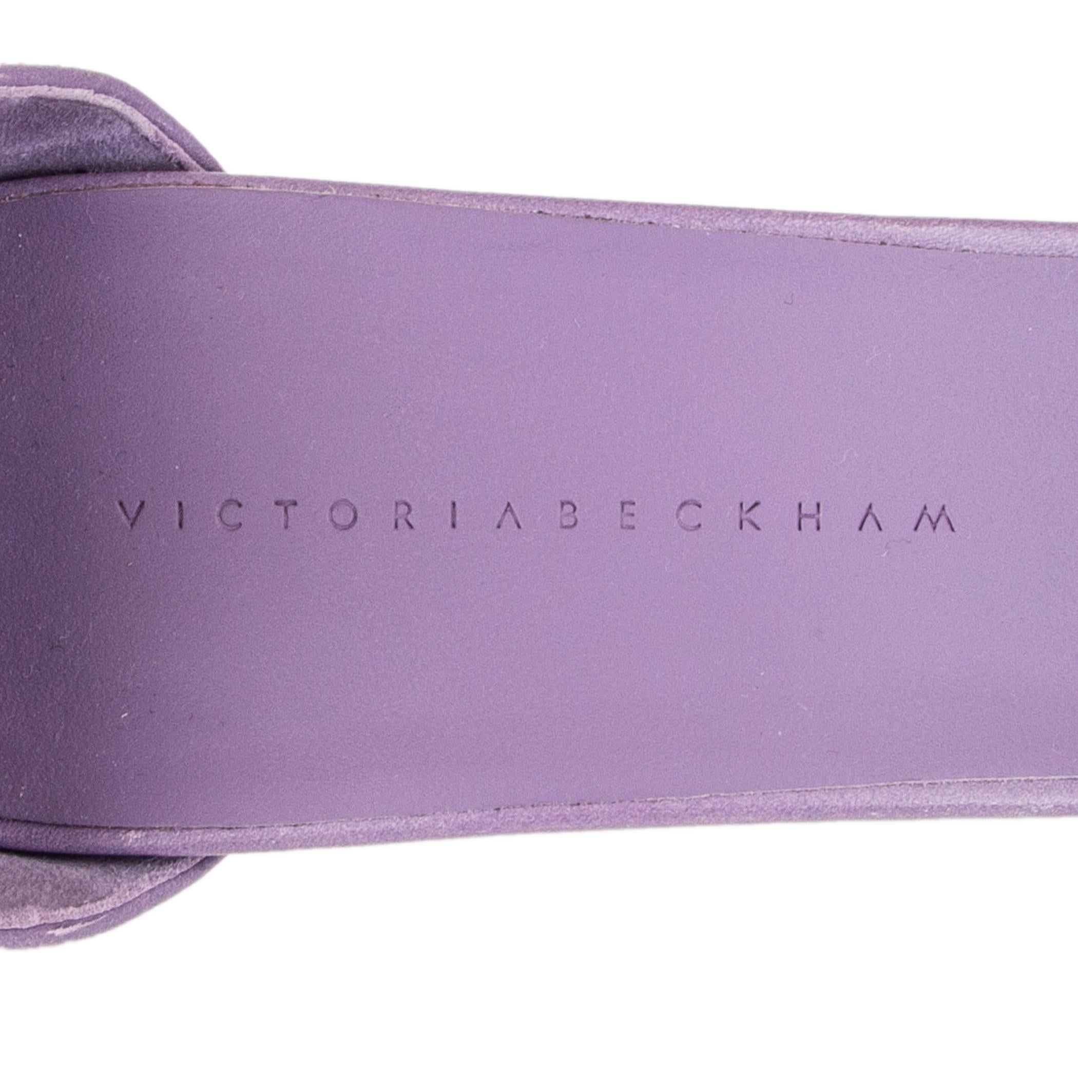 VICTORIA BECKHAM - Sandales STRAP ANNA ANKLE en cuir lavande, taille 39,5 en vente 1