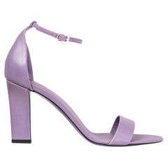 Used VICTORIA BECKHAM lavender leather ANNA ANKLE STRAP Sandals Shoes 39.5