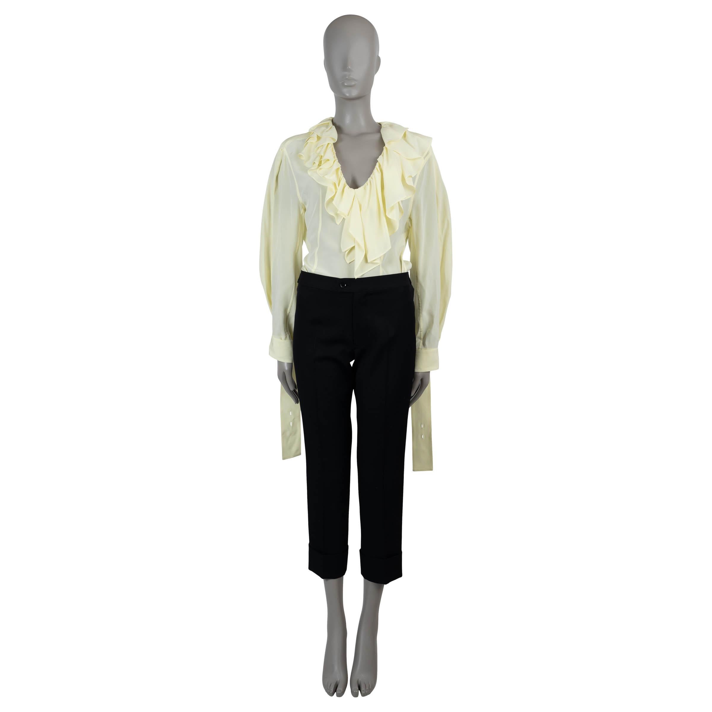 Chemisier VICtoria BECKHAM jaune citron 2023 à revers froncé XS Pour femmes en vente