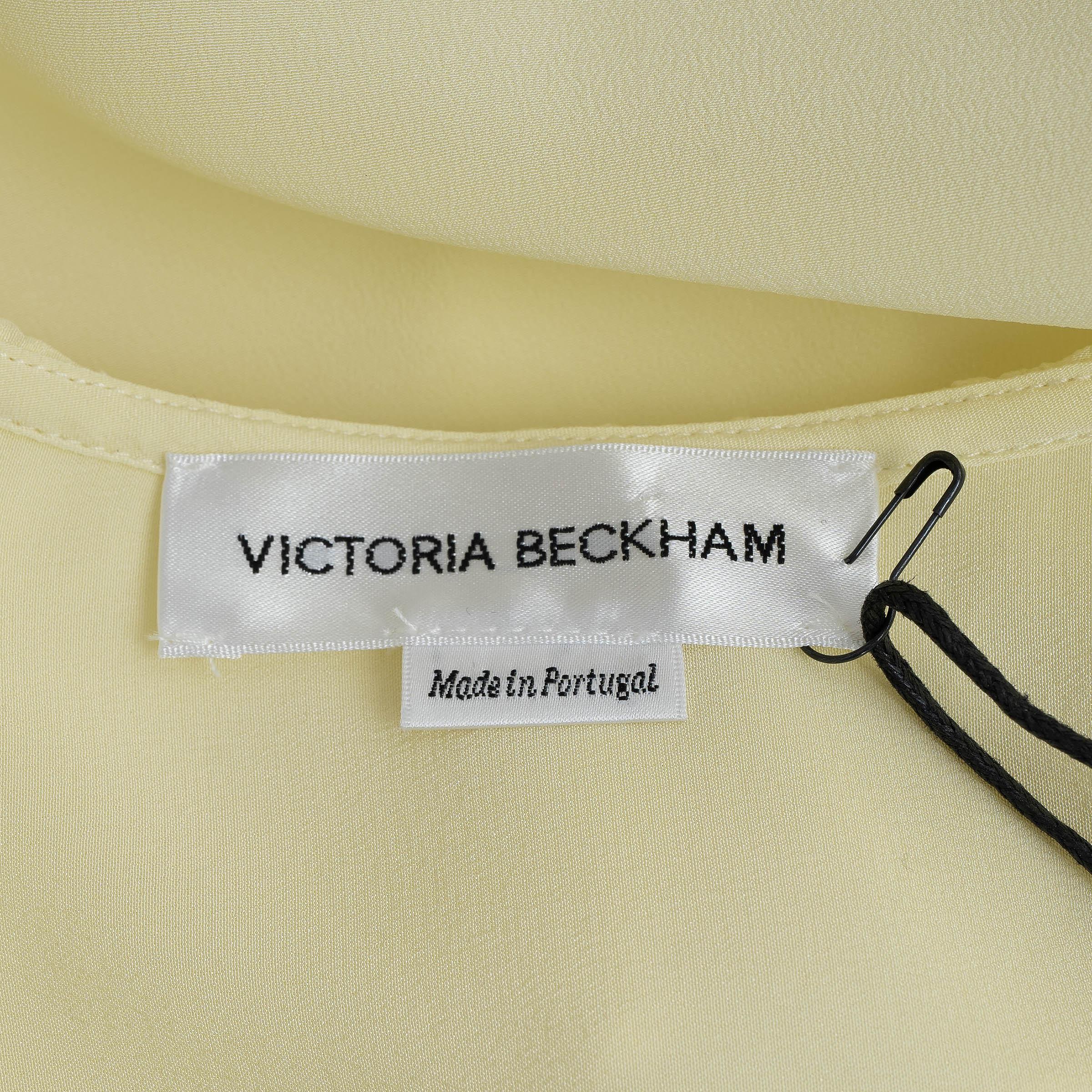 Chemisier VICtoria BECKHAM jaune citron 2023 à revers froncé XS en vente 2