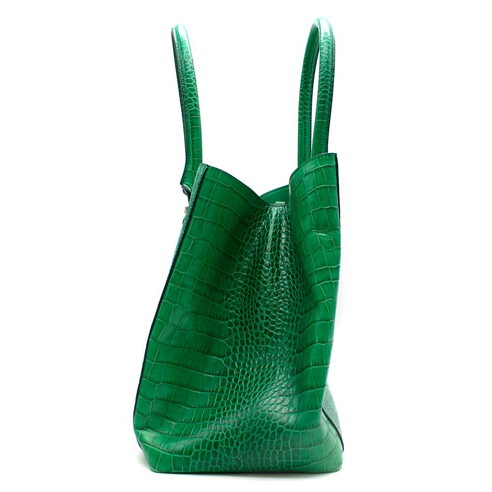 Victoria Beckham Liberty Emerald  Leather Tote	 In Excellent Condition In London, GB