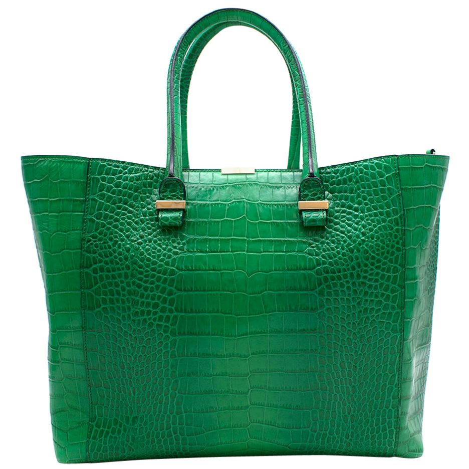Victoria Beckham Liberty Emerald  Leather Tote	