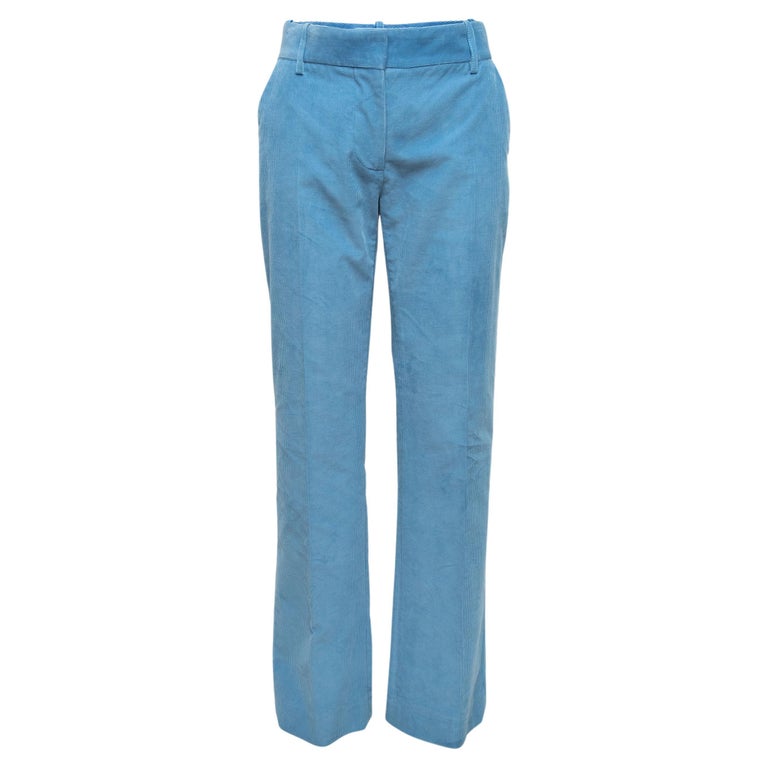 Victoria Beckham Light Blue Corduroy Pants For Sale at 1stDibs