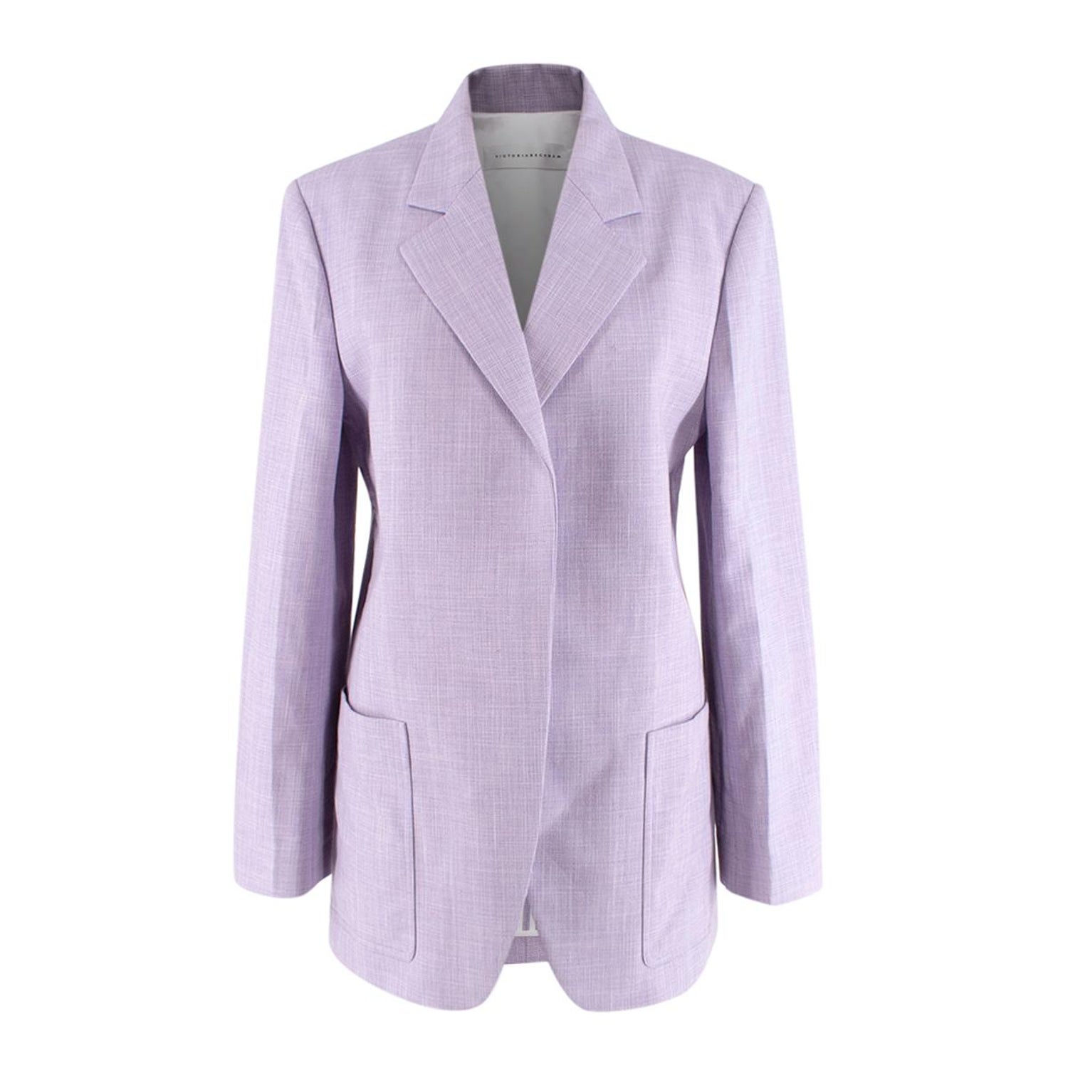 Victoria Beckham Lilac Cotton Long Blazer - US Size 2 For Sale at 1stDibs |  lilac long blazer