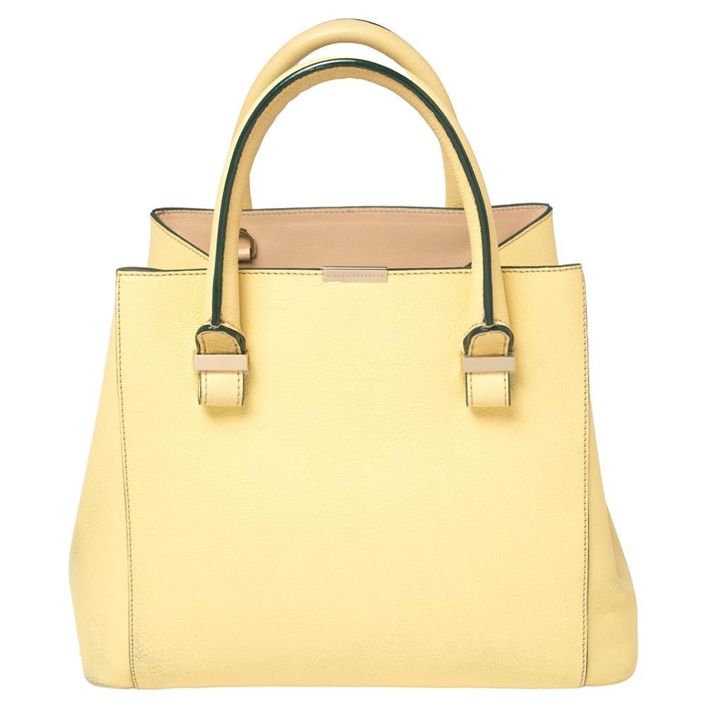 Victoria Beckham Lime Leather Liberty Tote at 1stDibs