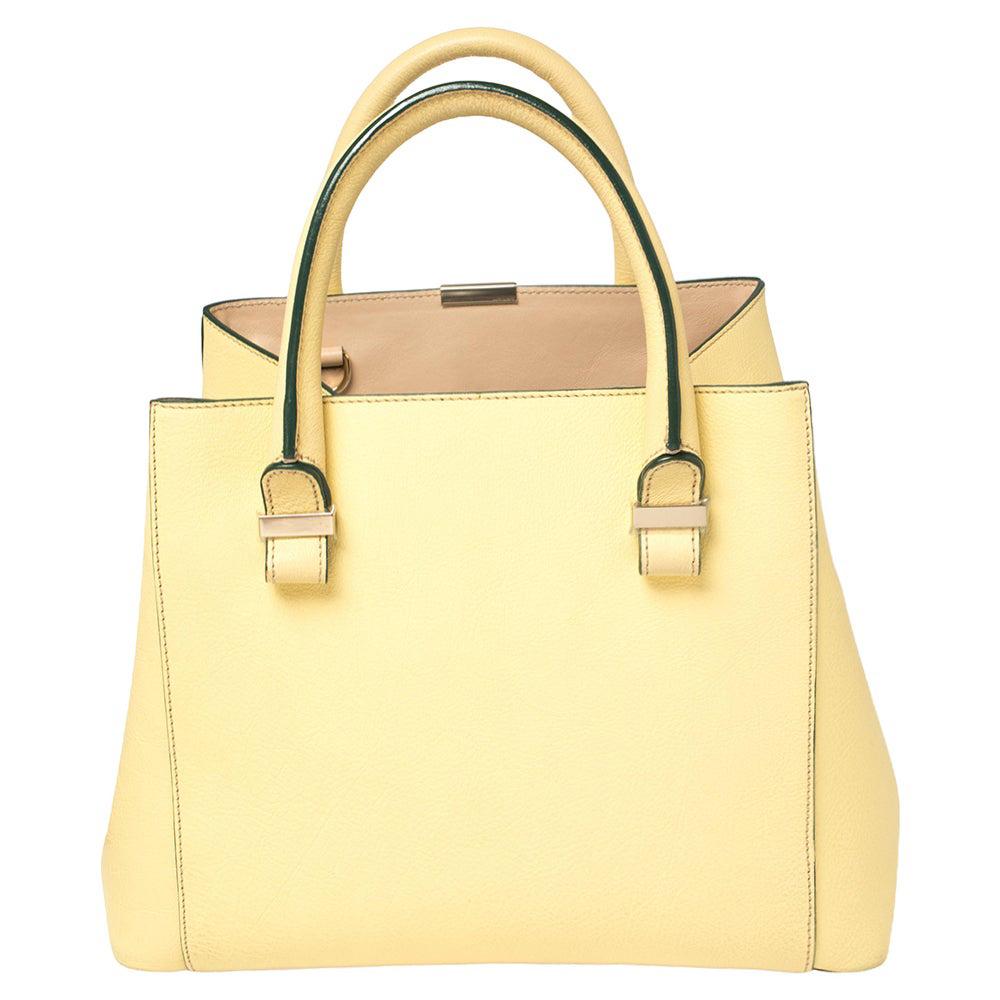 Victoria Beckham Lime Leather Liberty Tote