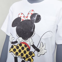VICTORIA BECKHAM Minnie Mouse Print Weißes Baumwollhemd UK2 XXS