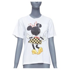 VICTORIA BECKHAM Minnie Mouse Print Weißes Baumwollhemd UK2 XXS