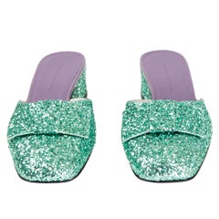 Victoria Beckham verde menta GLITTER HARPER Mules Scarpe 39.5