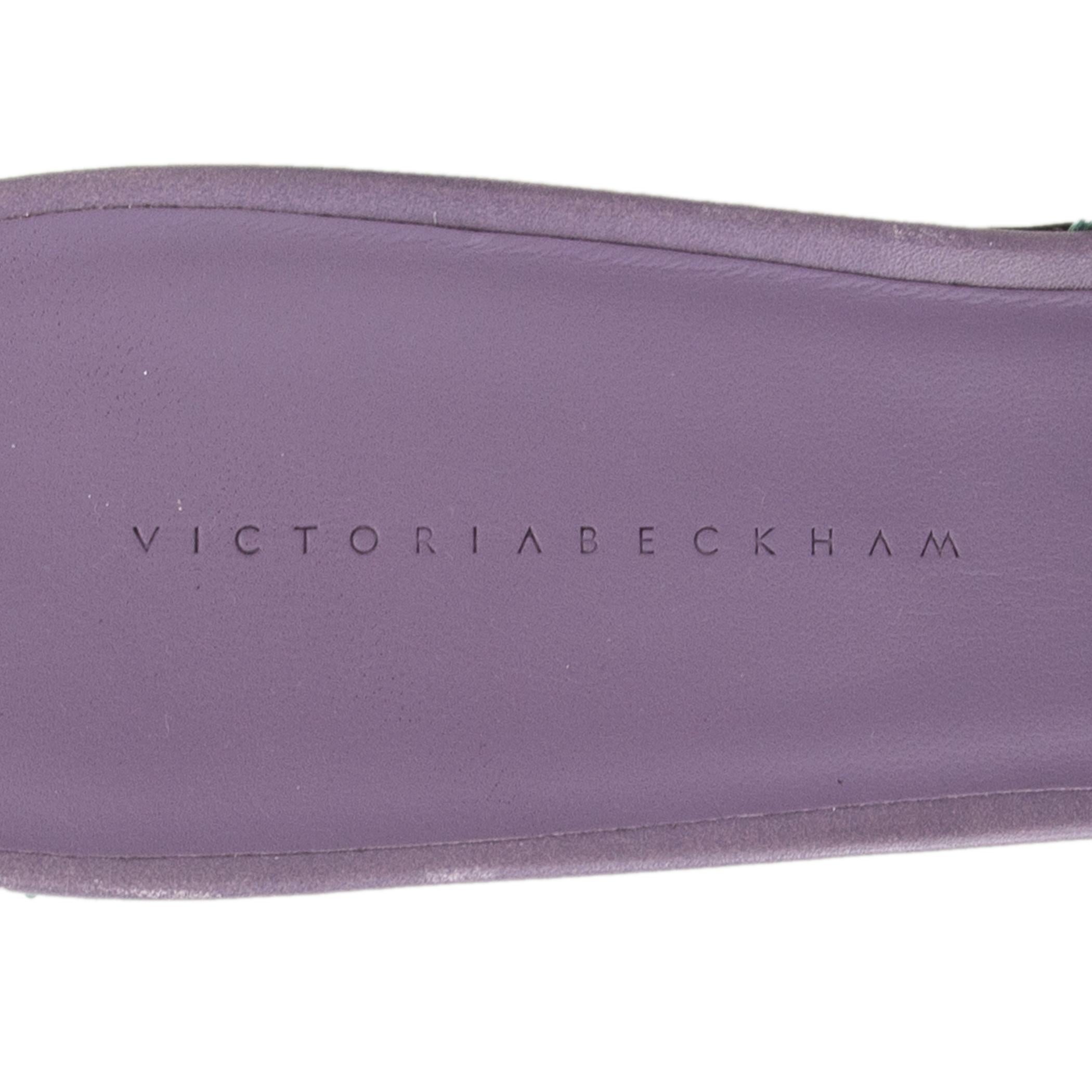 VICTORIA BECKHAM mint green GLITTER HARPER Mules Shoes 39.5 For Sale 1