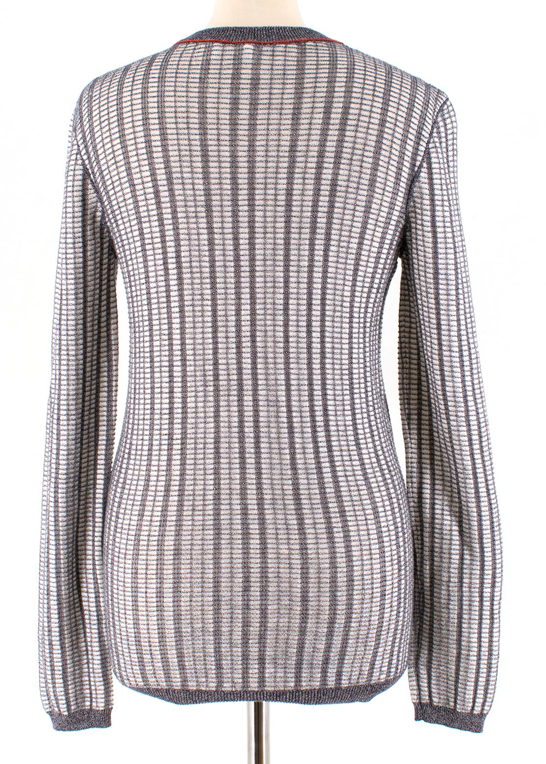 Gray Victoria Beckham Mouline Wool Knit Sweater - Size US 4