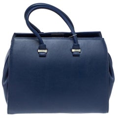 Victoria Beckham Navy Blue Leather Liberty Satchel