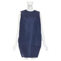 VICTORIA BECKHAM navy blue structural cocoon paneled pocket shift dress UK10 M