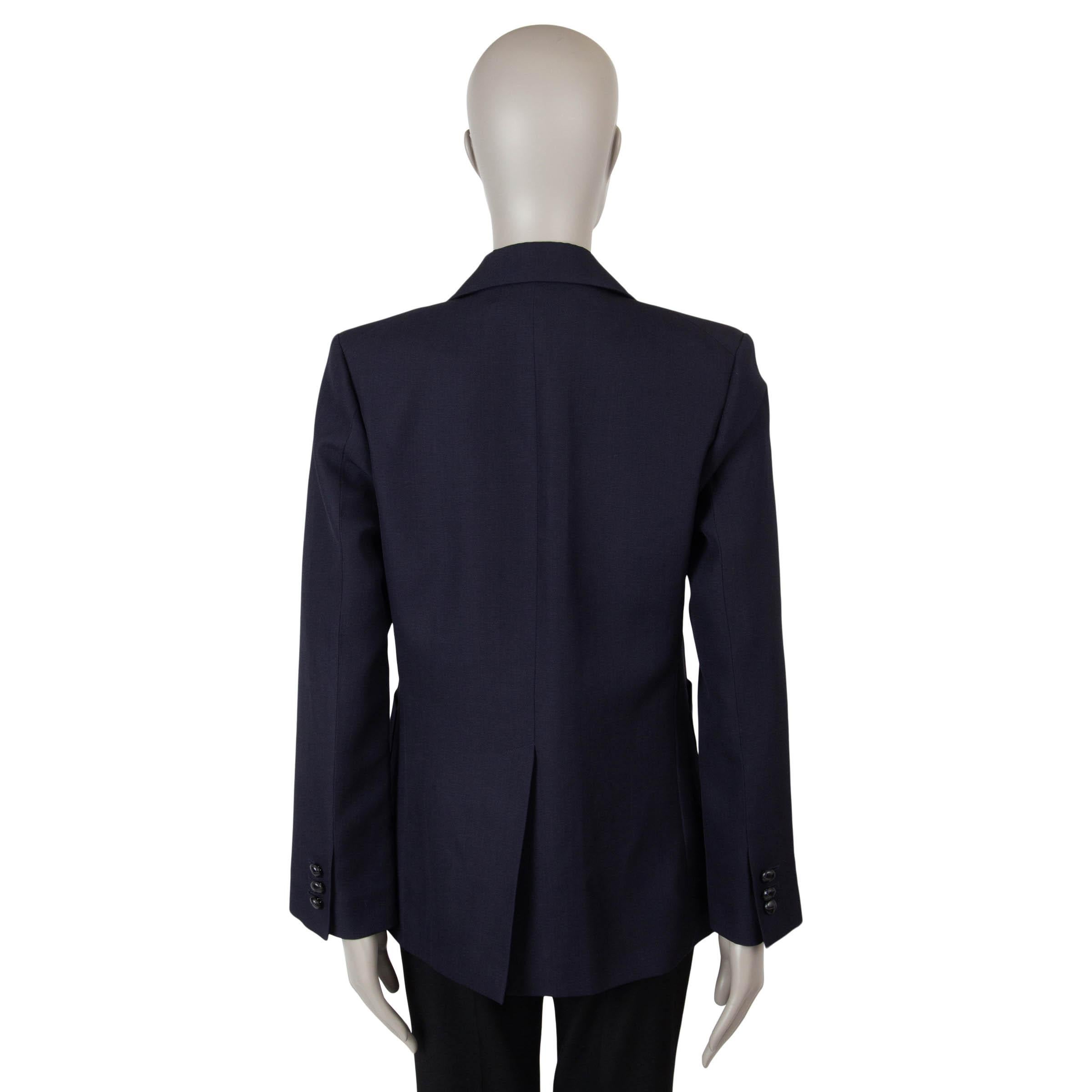 Black VICTORIA BECKHAM navy blue wool SUIT Blazer Jacket UK 12 M For Sale
