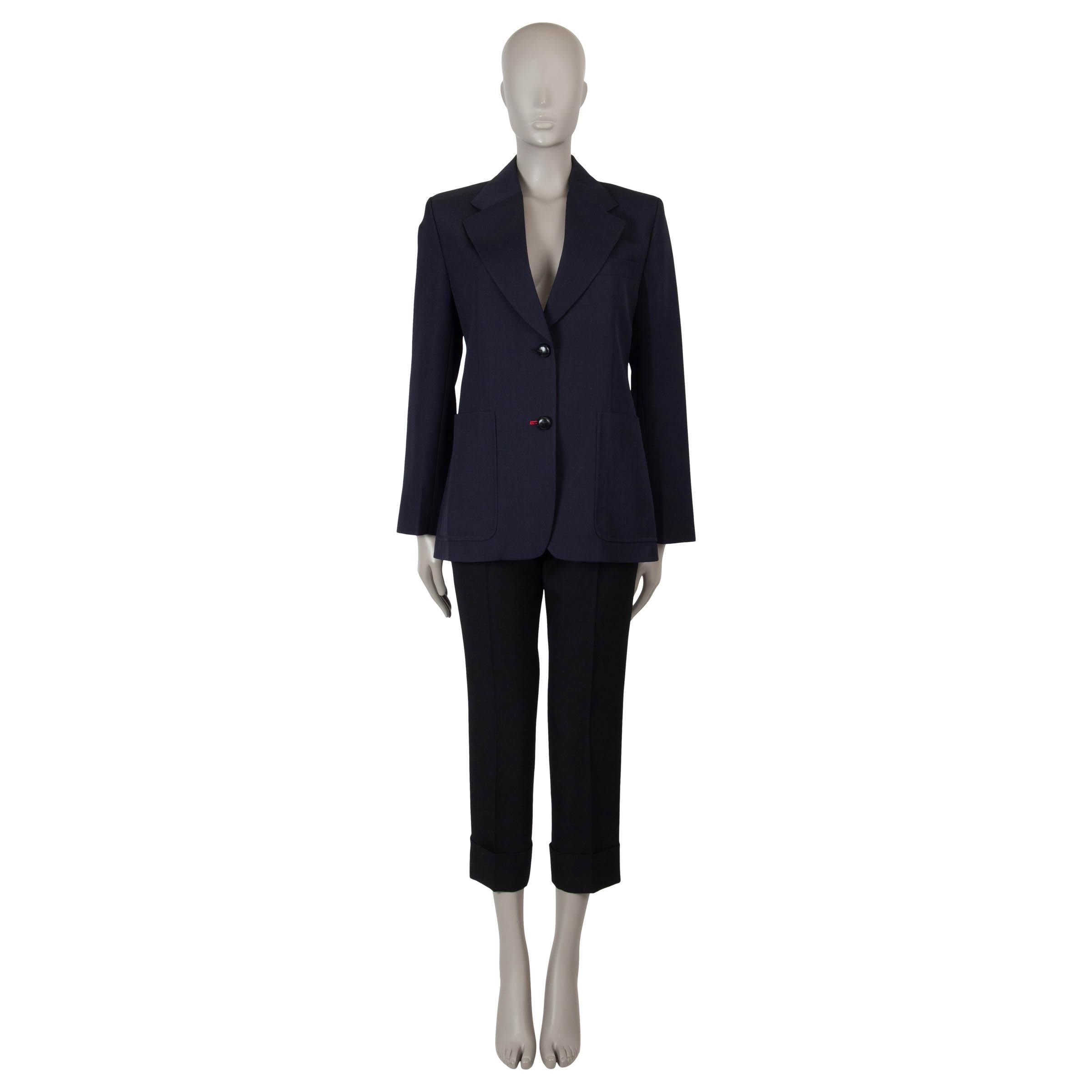 VICTORIA BECKHAM navy blue wool SUIT Blazer Jacket UK 12 M In Excellent Condition For Sale In Zürich, CH