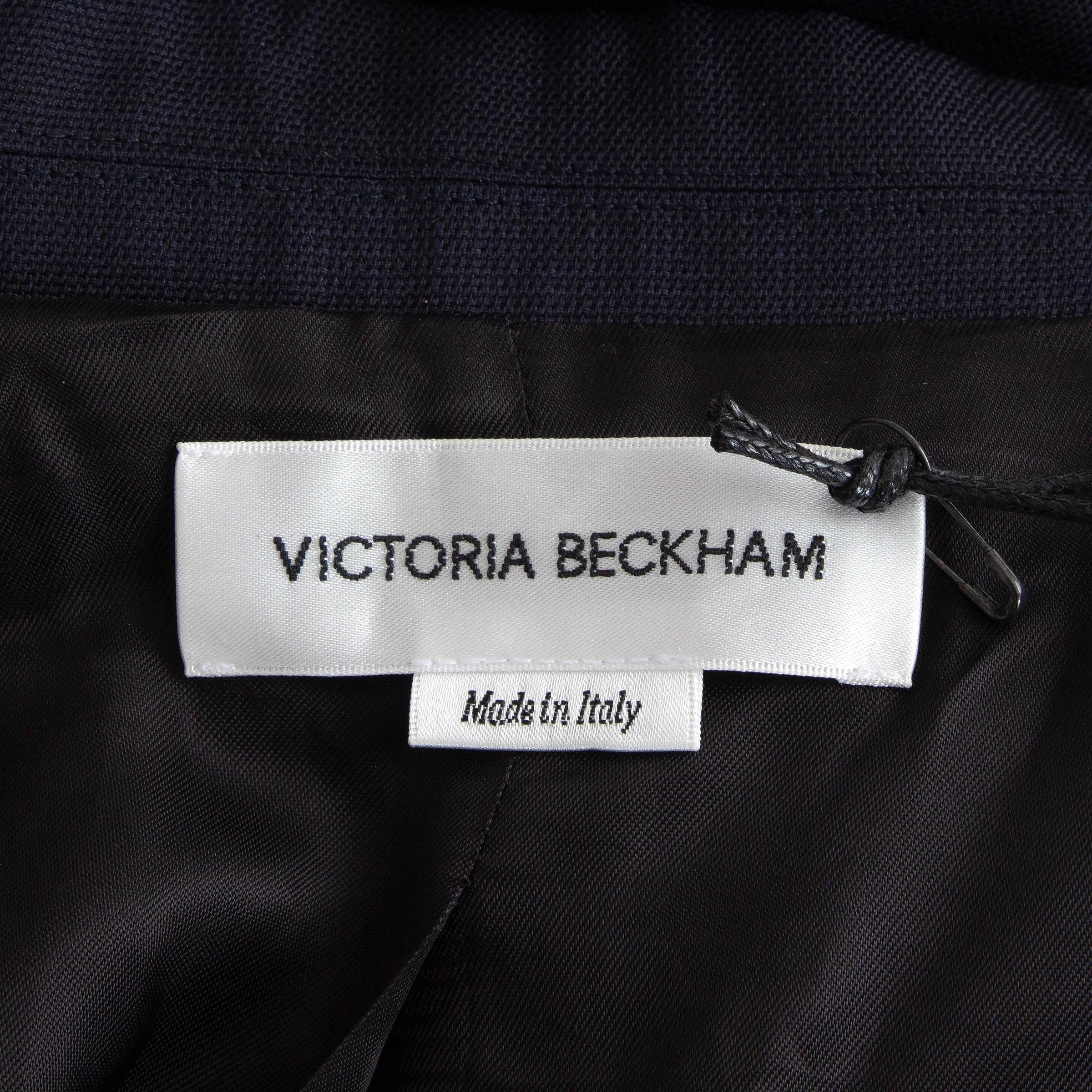 VICTORIA BECKHAM navy blue wool SUIT Blazer Jacket UK 12 M For Sale 1