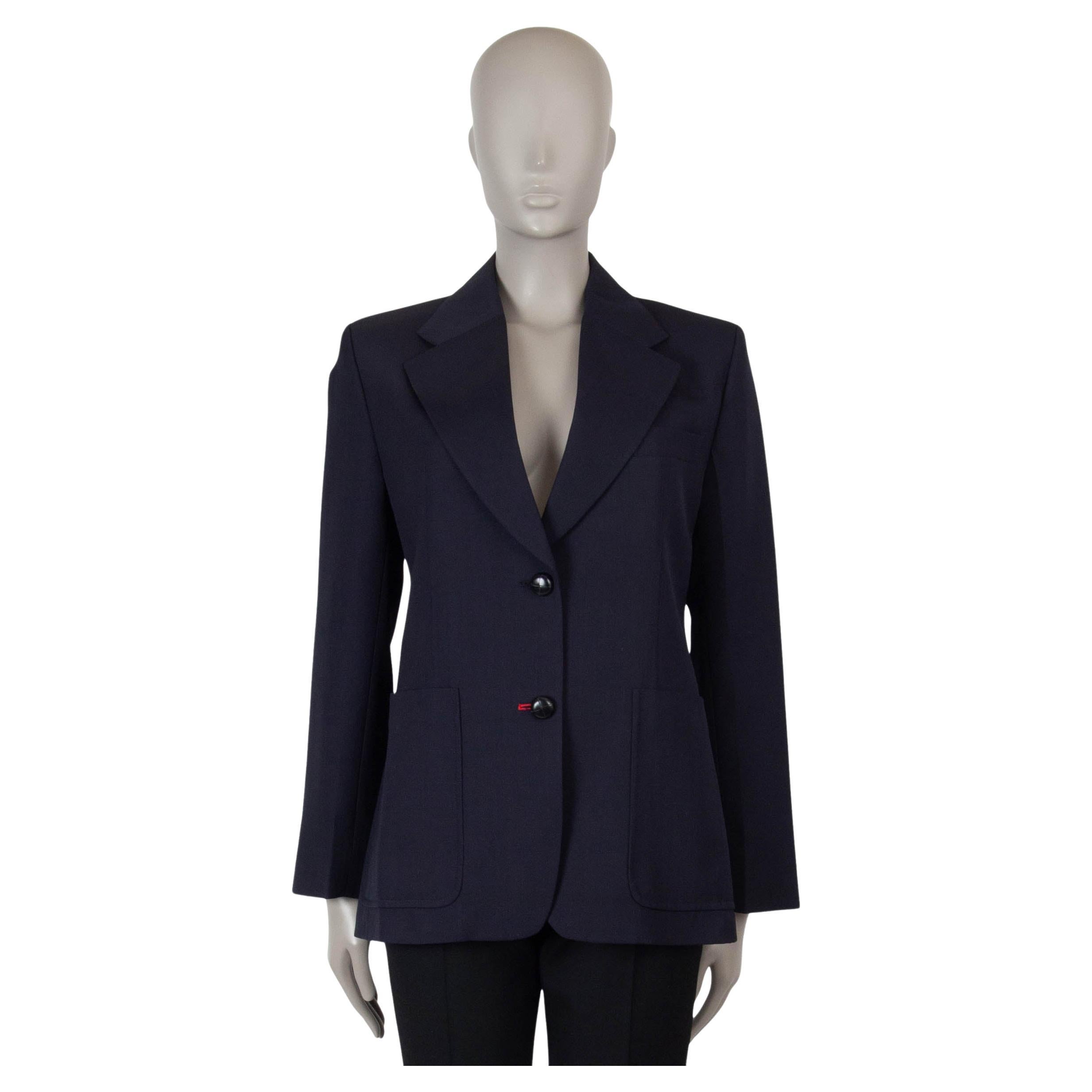 VICTORIA BECKHAM navy blue wool SUIT Blazer Jacket UK 12 M For Sale