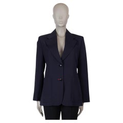 VICTORIA BECKHAM azul marino lana SUIT Chaqueta Blazer UK 12 M