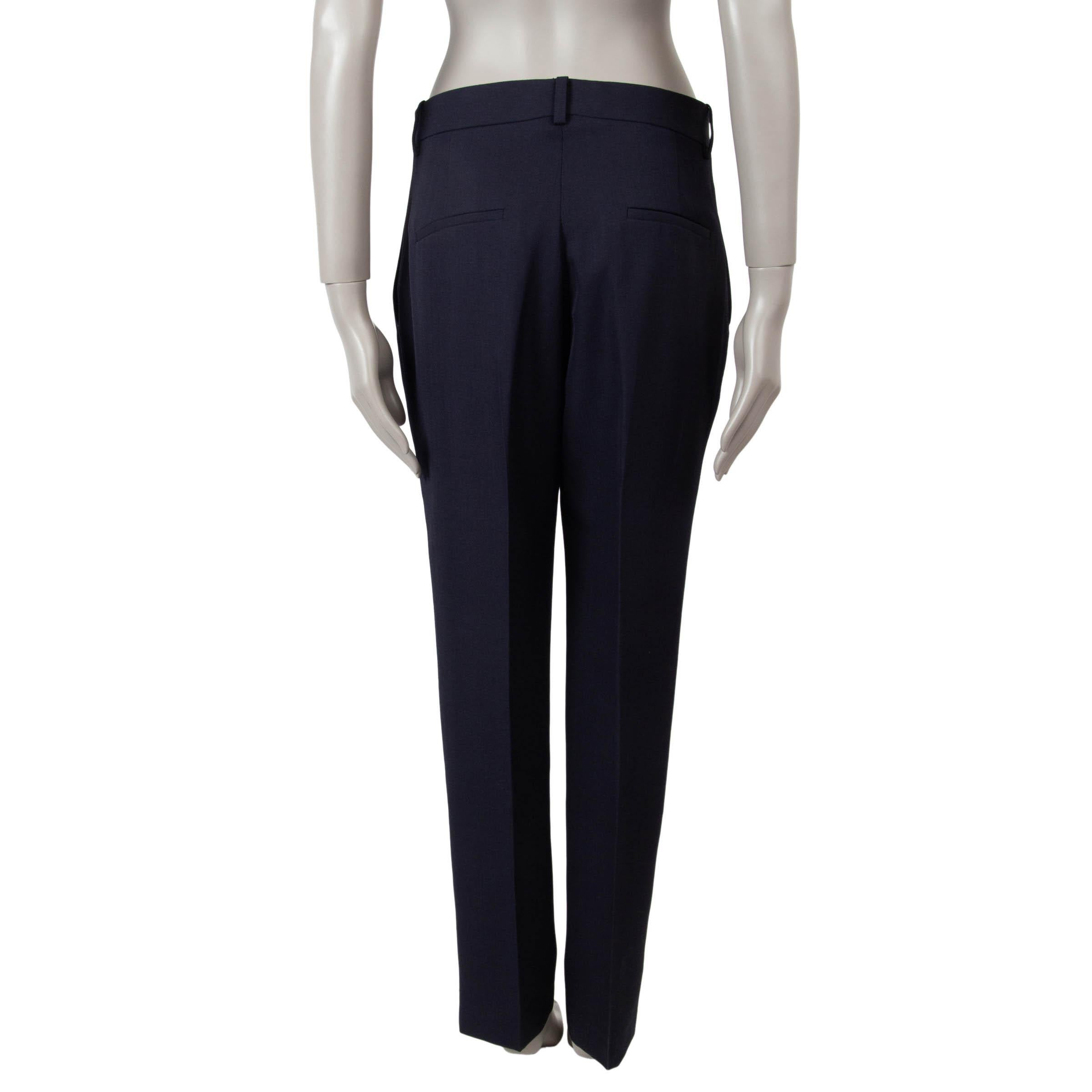 Black VICTORIA BECKHAM navy blue wool TAPERED SUIT Pants UK 10 S For Sale