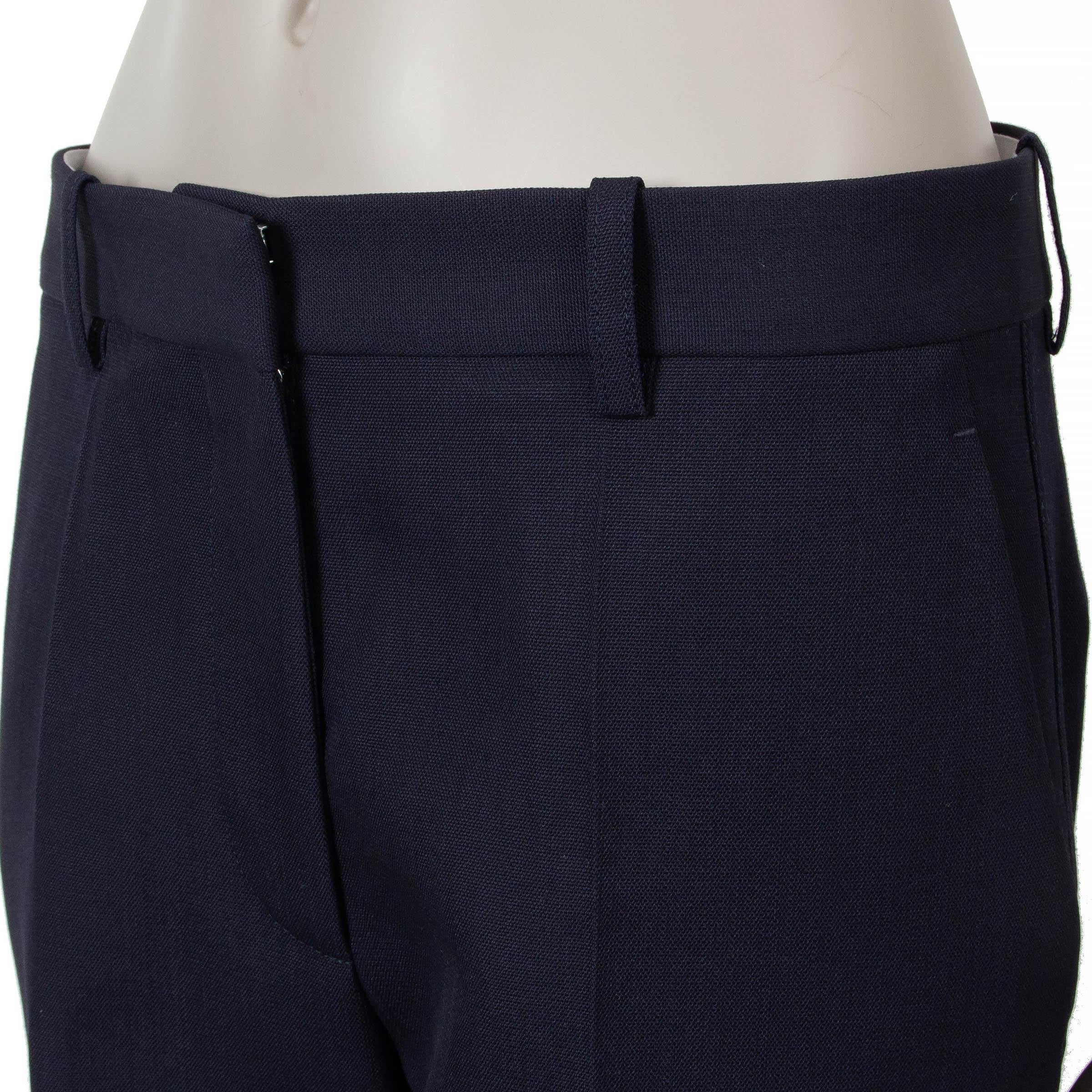 VICTORIA BECKHAM navy blue wool TAPERED SUIT Pants UK 10 S In Excellent Condition For Sale In Zürich, CH