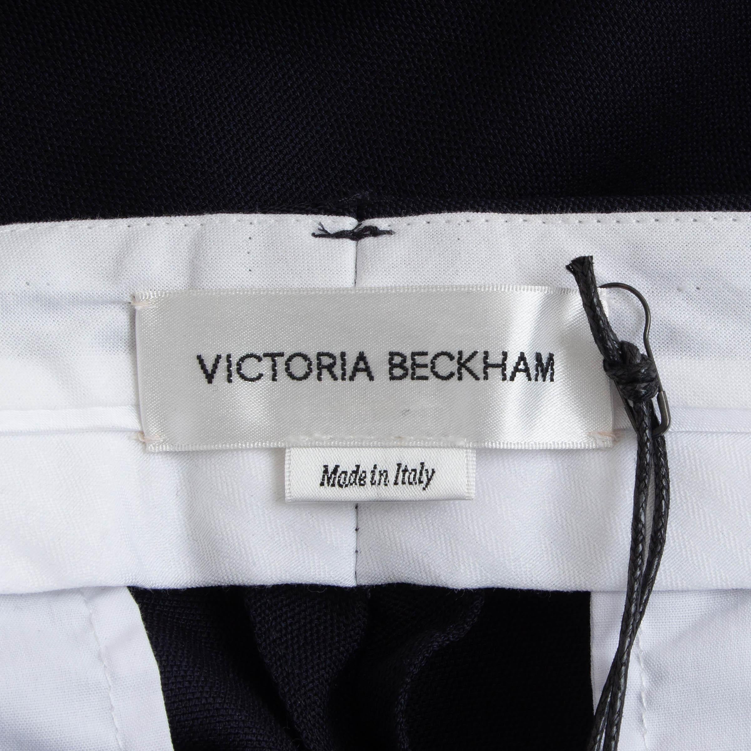 Women's VICTORIA BECKHAM navy blue wool TAPERED SUIT Pants UK 10 S For Sale