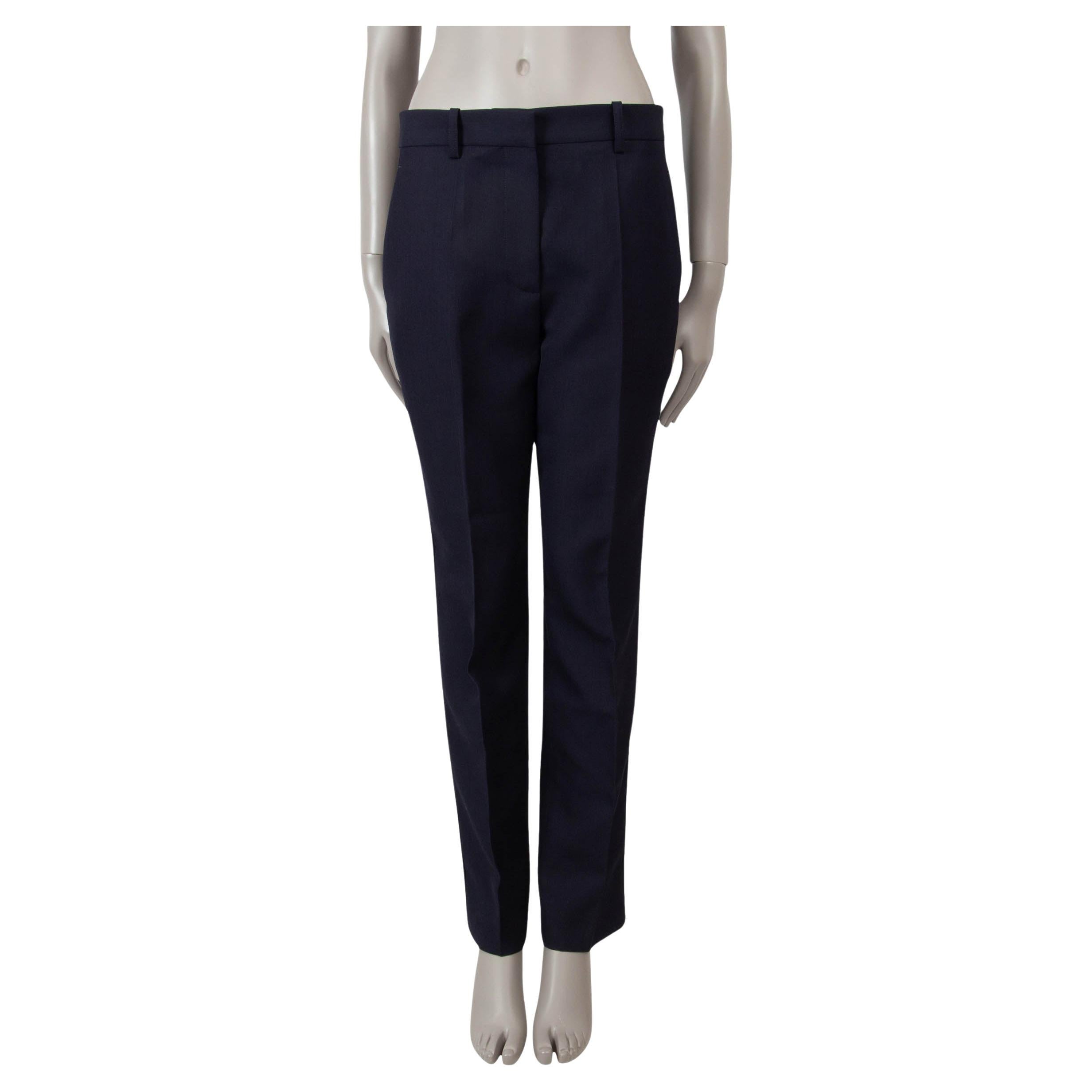 VICTORIA BECKHAM navy blue wool TAPERED SUIT Pants UK 10 S For Sale