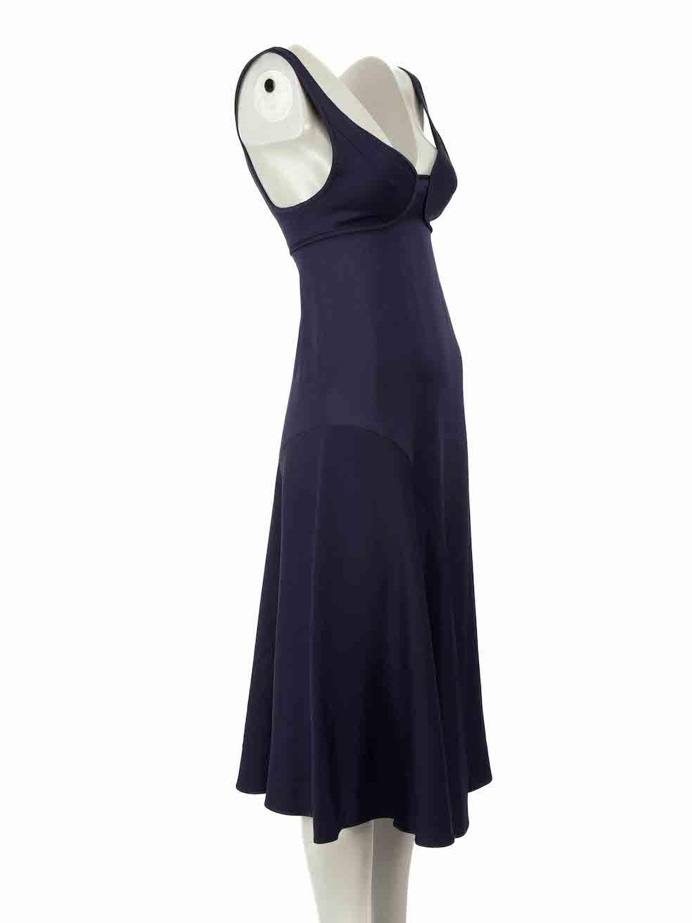 CONDITION is Never worn, with tags. No visible wear to dress is evident on this new Victoria Beckham designer resale item.
 
Details
Navy
Synthetic
Slip dress
Sleeveless
Sweetheart neckline
Bustier top
Midi
Back zip and hook fastening
 
Made in