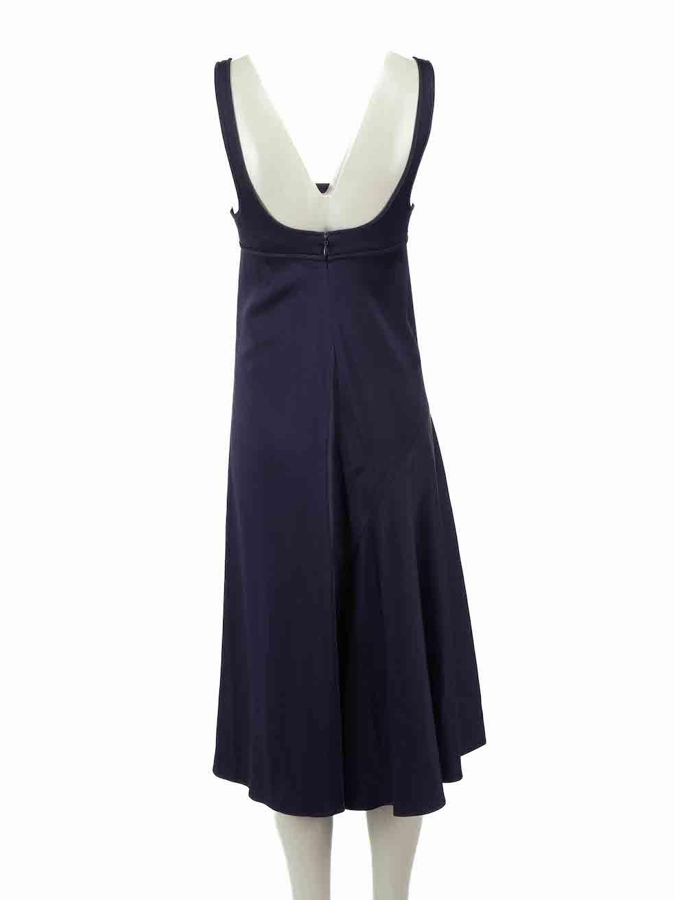 Victoria Beckham Navy Bustier Sleeveless Dress Size S In New Condition For Sale In London, GB