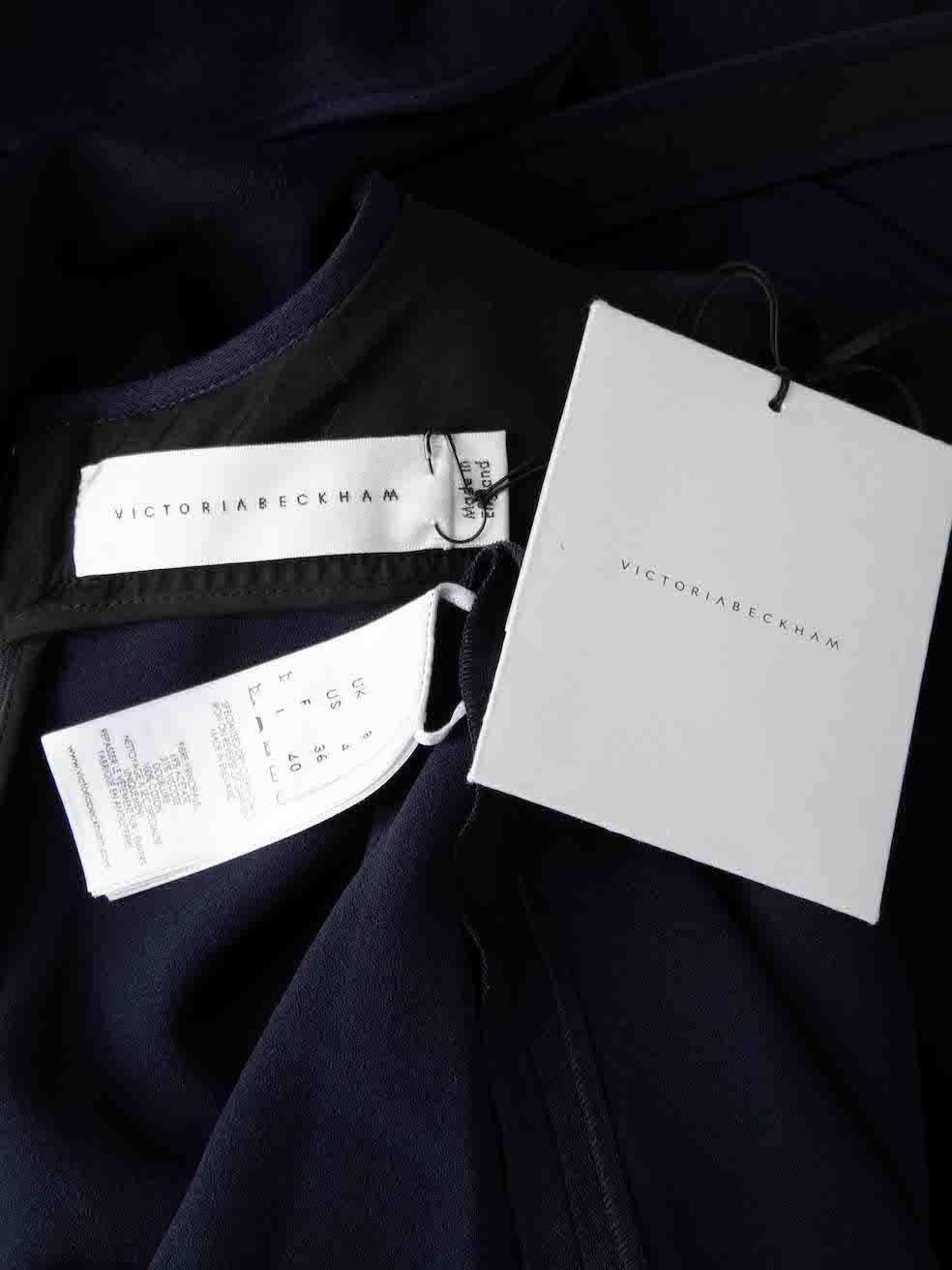 Women's Victoria Beckham Navy Bustier Sleeveless Dress Size S For Sale