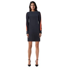 Victoria Beckham Navy Long Slit Sleeves Dress Size XS