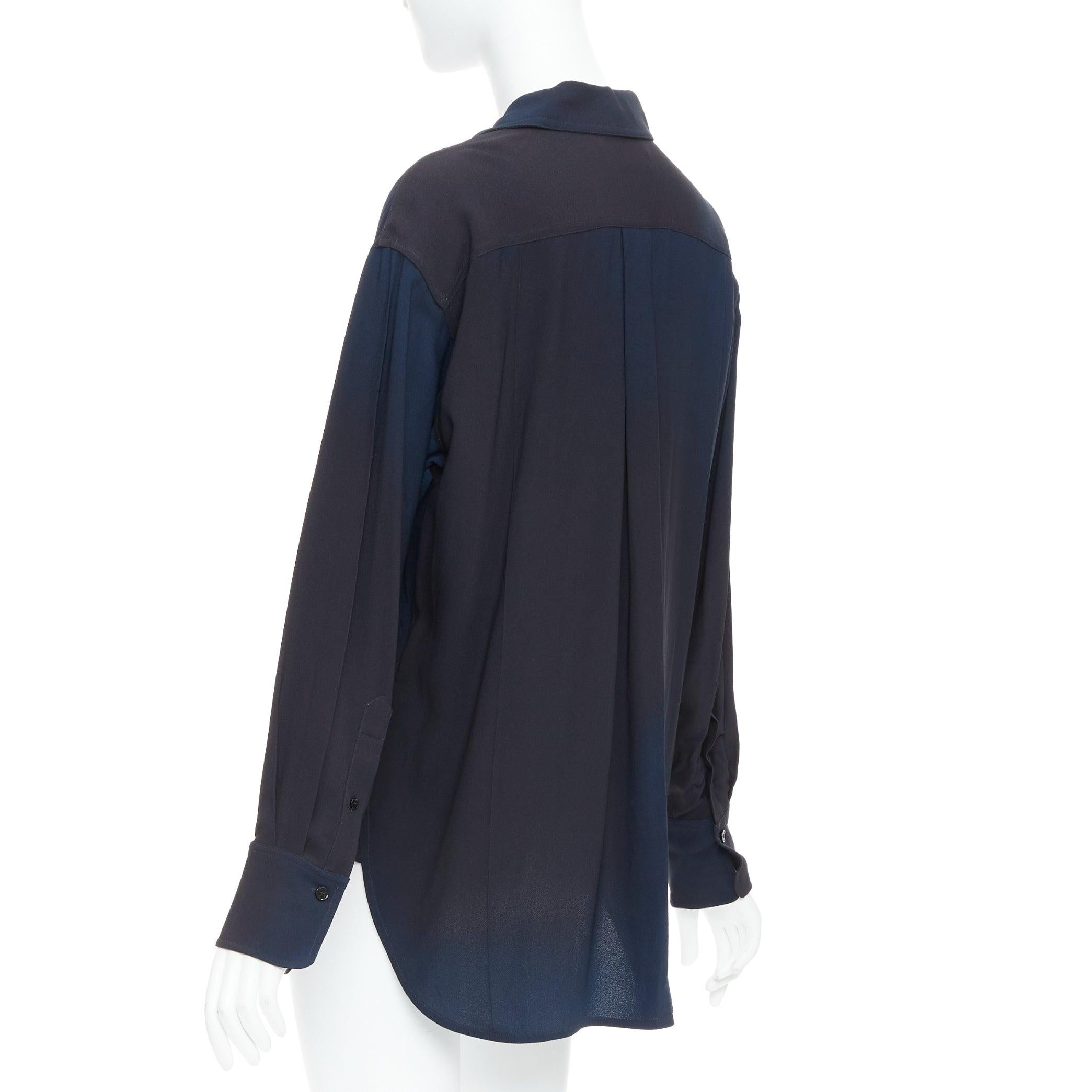 VICTORIA BECKHAM navy ombre Blumendruck Pyjama Shirt Top UK6 XS im Angebot 1