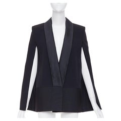 VICTORIA BECKHAM No.13 Runway black silk wool blend cape jacket UK8 S
