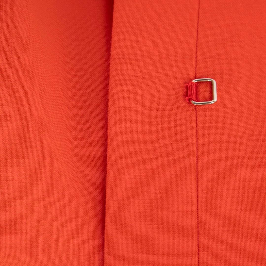 Red Victoria Beckham Orange Wool Single Breasted Coat Size S For Sale