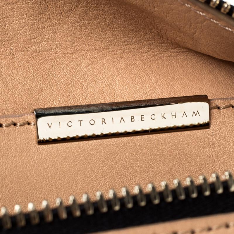 Victoria Beckham Peach Orange Leather Zip Clutch 2