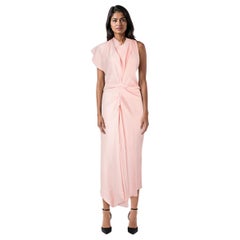 Victoria Beckham Pink Halterneck Draped Midi Dress Size L Victoria Beckham Pink Halterneck Draped Midi Dress Size L