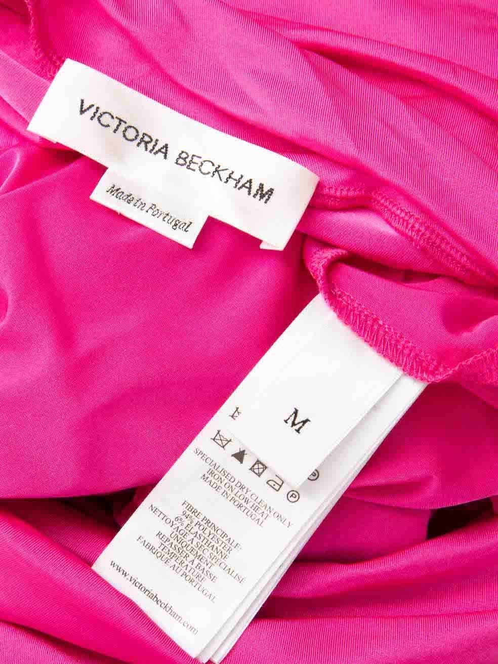 Victoria Beckham Rosa gerafftes langärmeliges Top mit langen Ärmeln Größe M Damen im Angebot