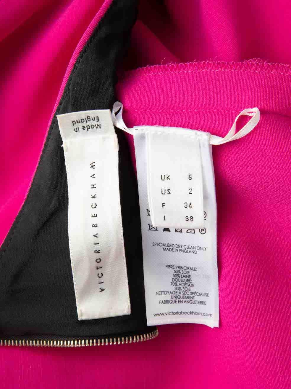 Victoria Beckham Pink Silk One Shoulder Midi Dress Size XS For Sale 4
