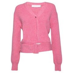 Victoria Beckham - Maglia con cintura sul davanti in lana rosa XS