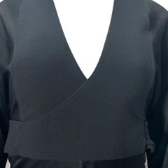 Victoria Beckham Pleated Crepe Midi Dress in Black Polyester