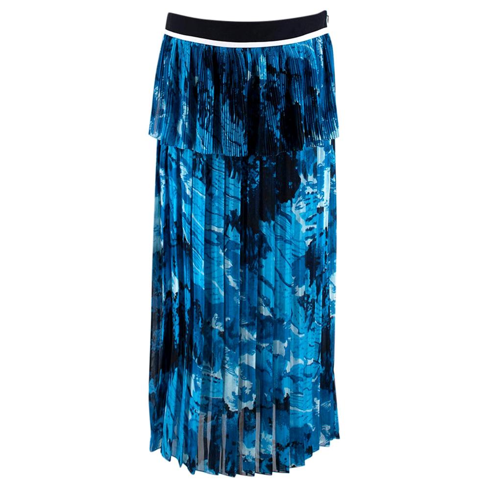 Victoria Beckham Printed Satin crepe pleated midi skirt - Size US 6 For Sale