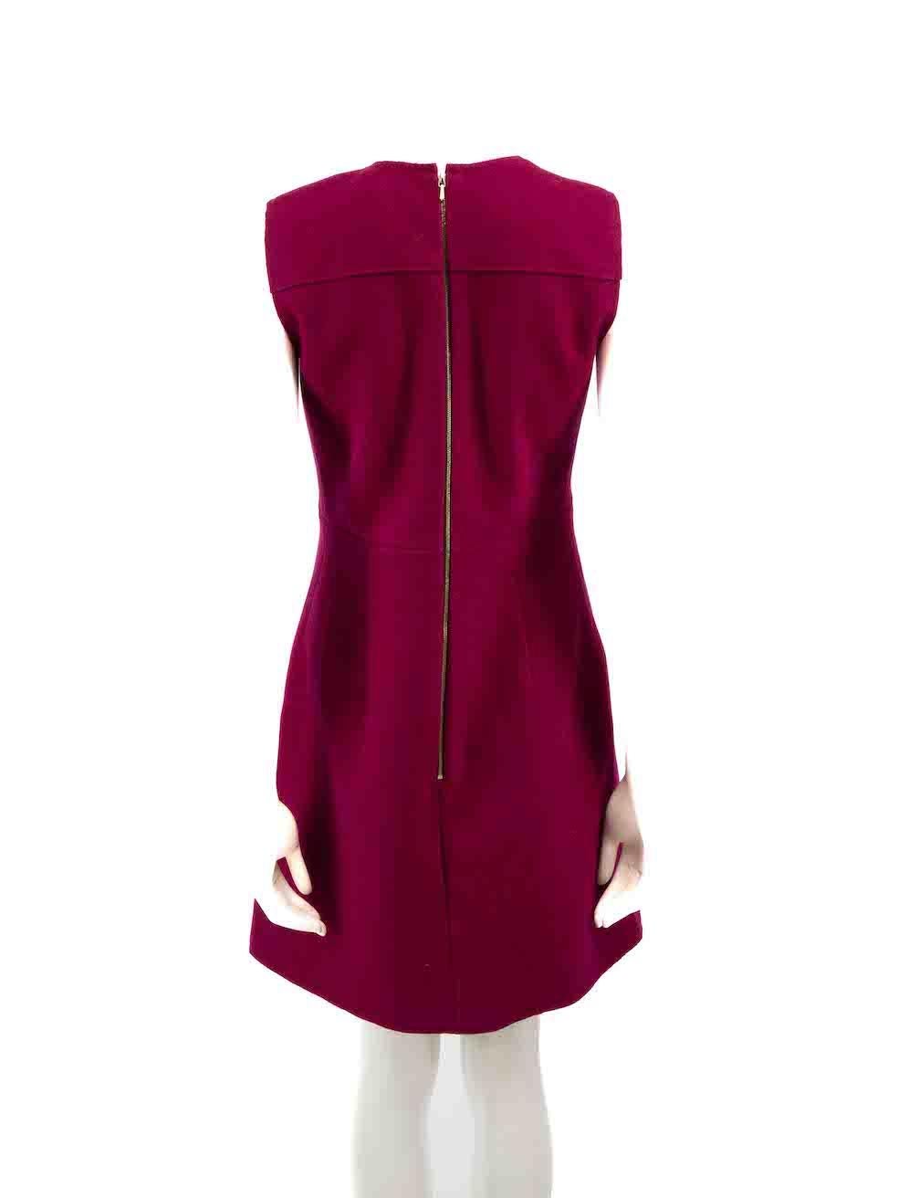 Victoria Beckham Purple Round Neck Mini Dress Size M In Good Condition For Sale In London, GB