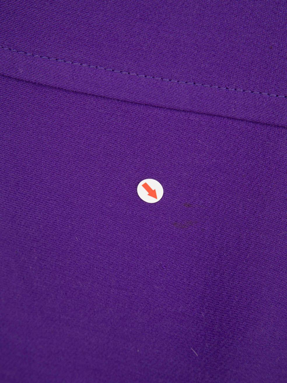 Victoria Beckham Purple Wool A Line Midi Skirt Size XL For Sale 1