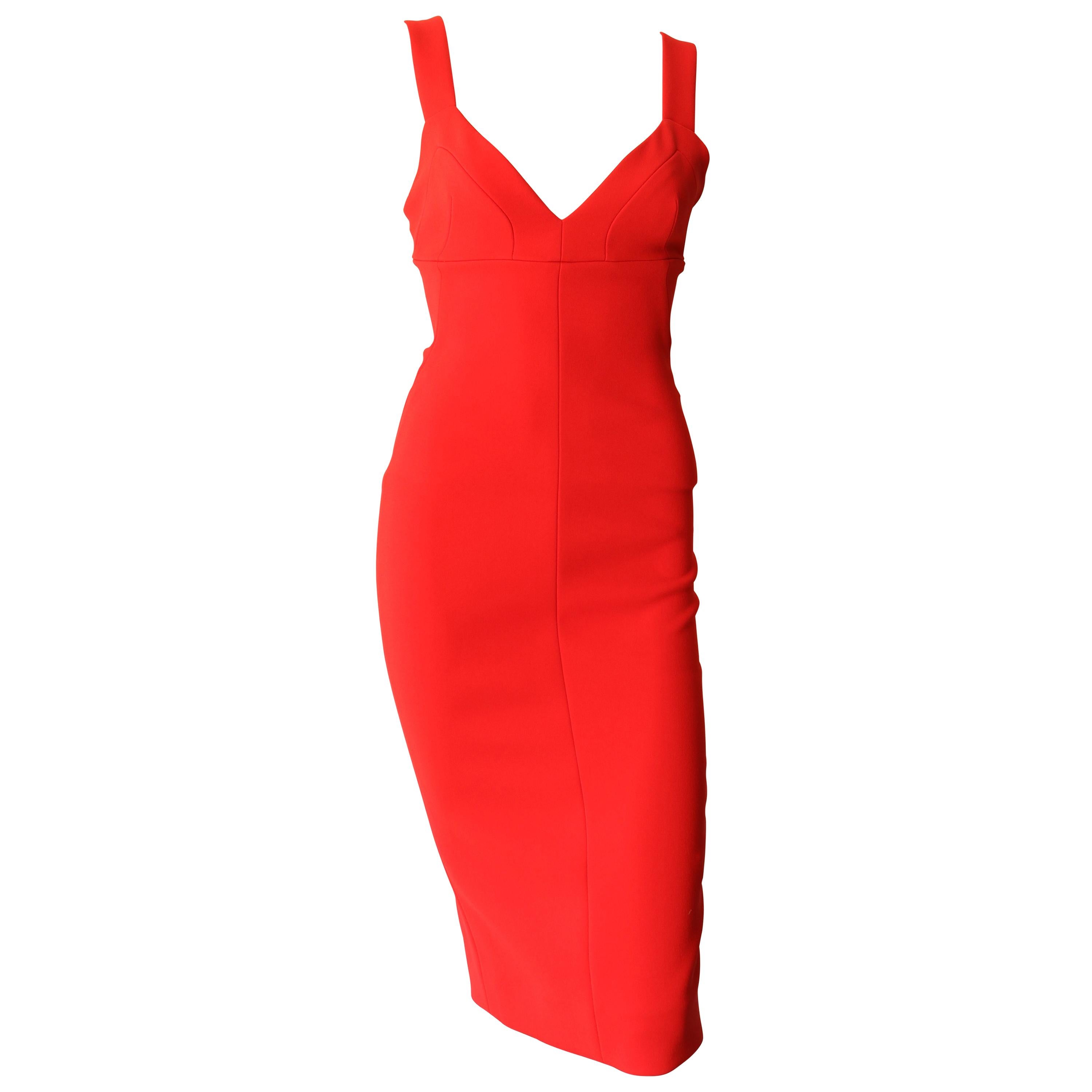 victoria beckham red dress