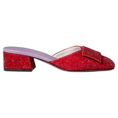 Victoria Beckham Mules Harper Rojo Purpurina Talla IT 36