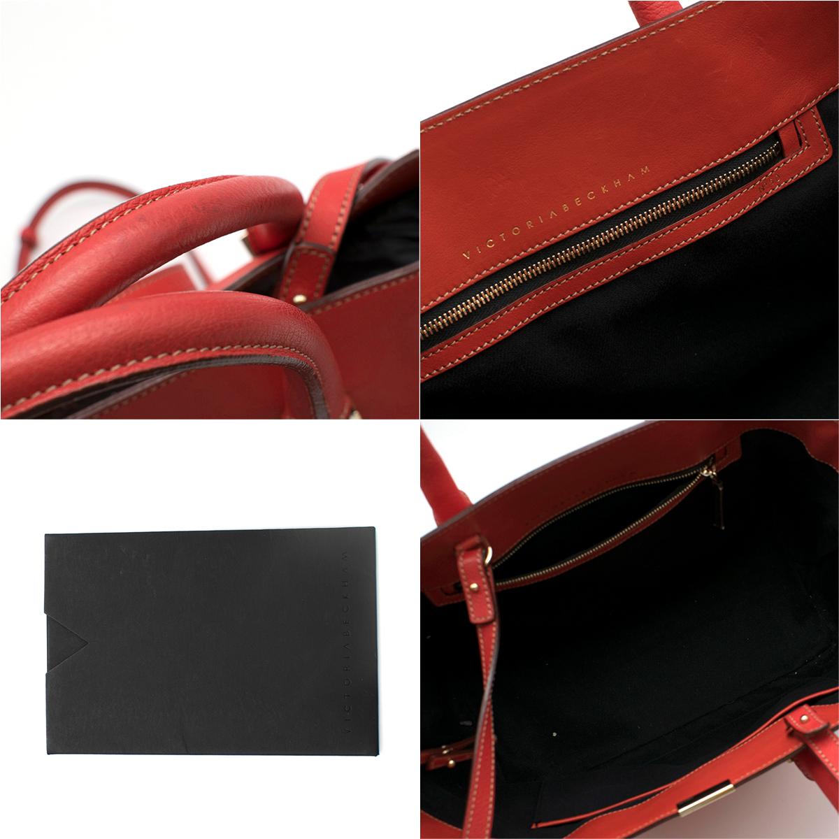 Victoria Beckham Red Liberty Leather Tote bag For Sale 3
